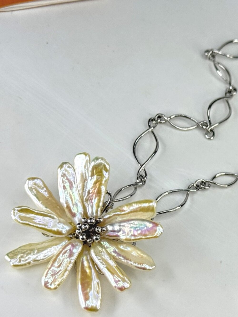Iridesse by Tiffany & Co Biwa Pearl Flower Sterling Silver Necklace 33.7g JR1875